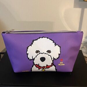 Marc Tetro "Love My Bichon" Large Zippered Pouch, NWOT